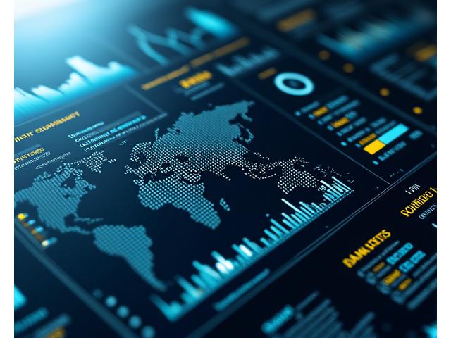 A sleek digital dashboard displaying real-time processing metrics, graphs, and global network activity, indicating high performance and scalability.