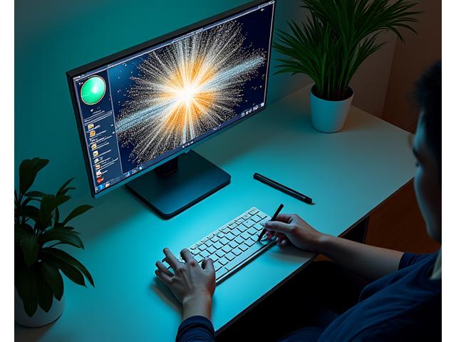 AI-powered photo editing interface with a skilled professional at work, showcasing innovation and precision.