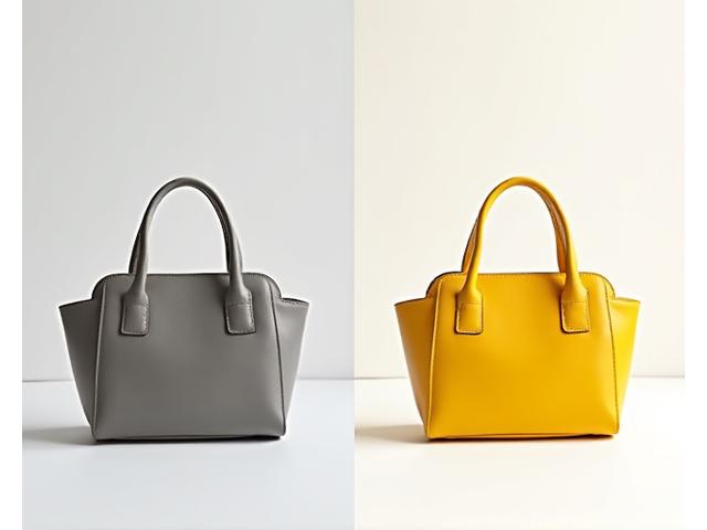 Before and after comparison of an e-commerce product image, showing dramatic AI enhancement with clean background and vibrant colors