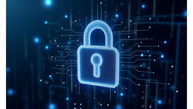 Abstract data security graphic with lock icons