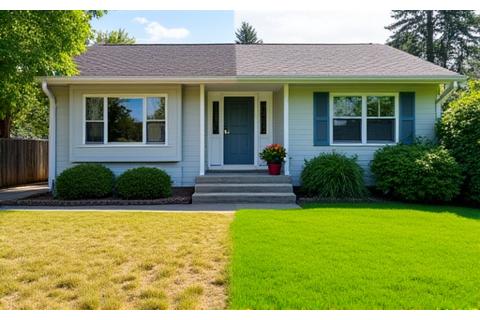 Lush green lawn after AI enhancement compared to dry grass before